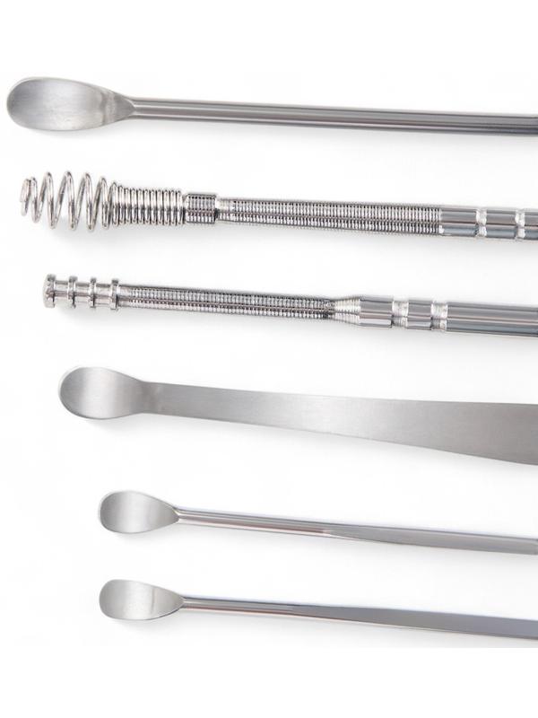 Набор для чистки ушей: кожаный чехол + 6 предметов