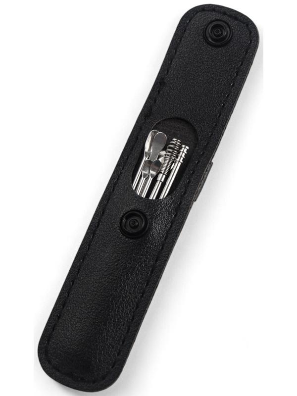 Набор для чистки ушей: кожаный чехол + 6 предметов