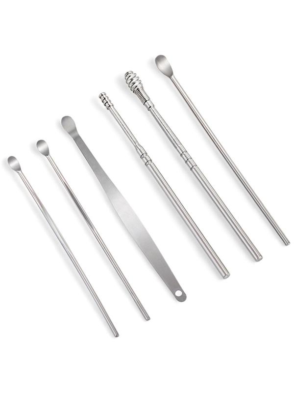 Набор для чистки ушей: кожаный чехол + 6 предметов