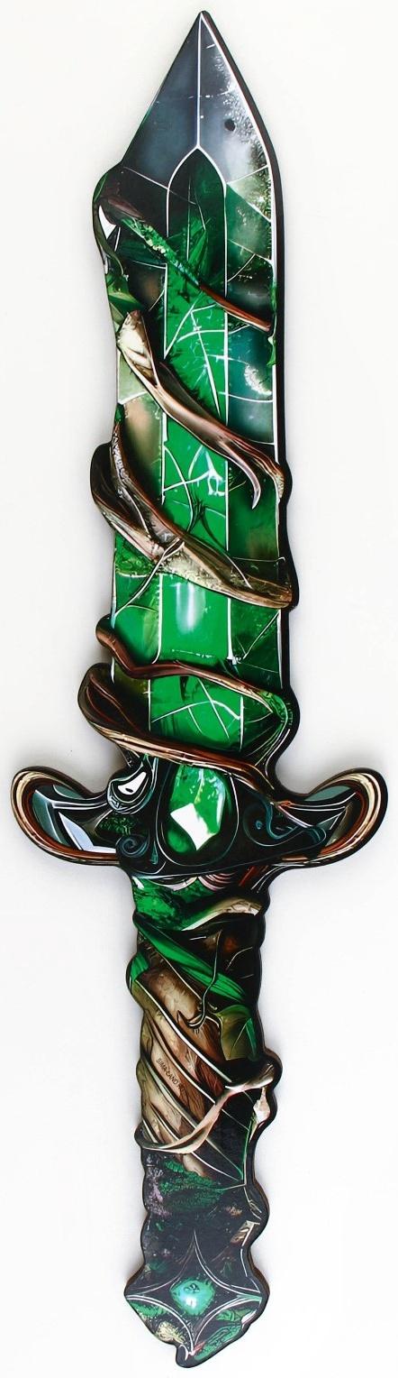 Деревянное оружие, детское сувенирное «Зелёный кристалл», меч, 10.9×40 см