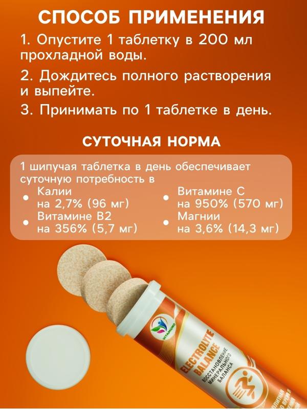 Напиток Electrolyte Balance Vitamuno, 10 шипучих таблеток
