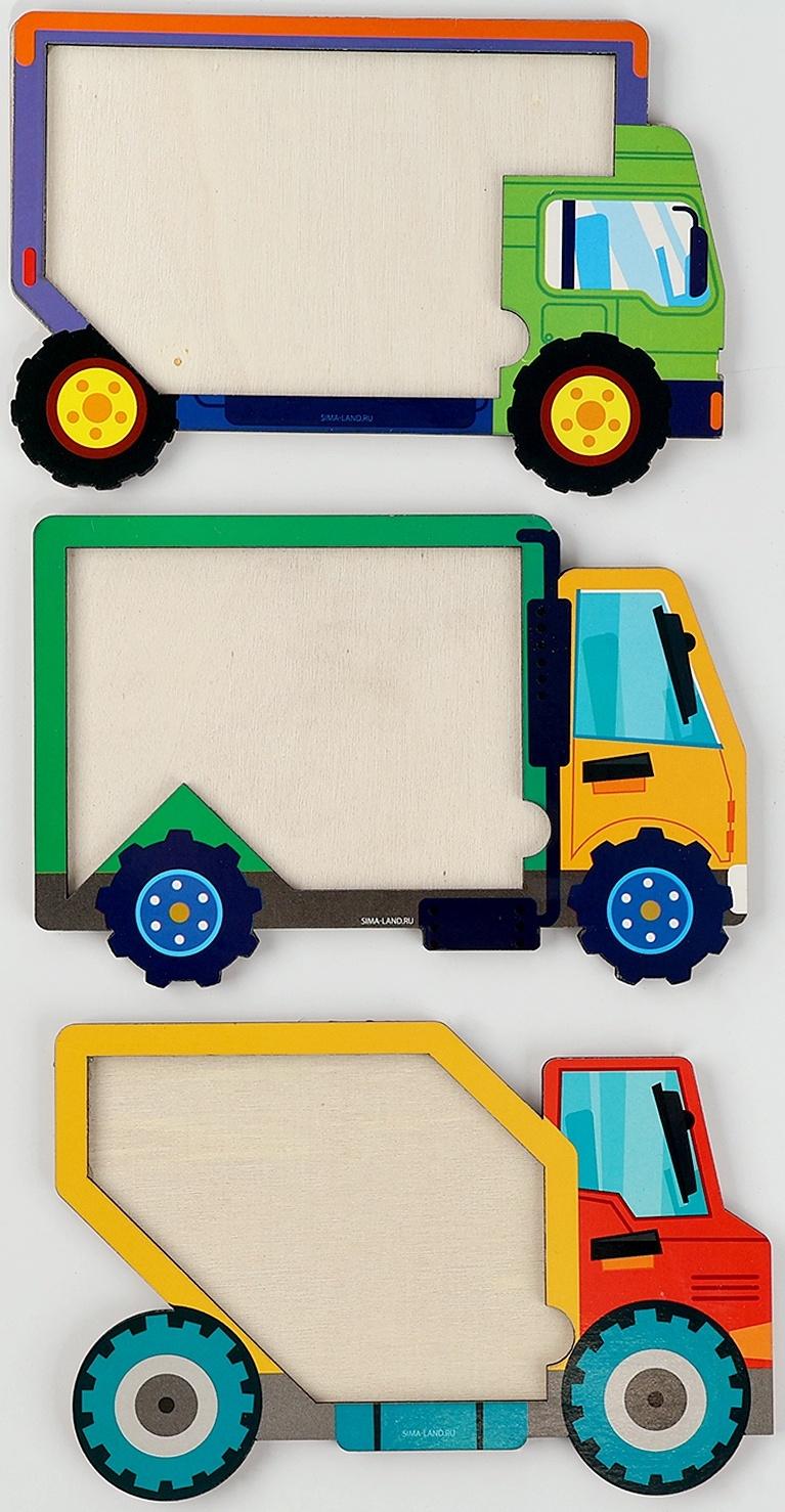 Головоломка деревянная для детей «Повтори по образцу. Умные машинки», 13 деталей, 18 схем