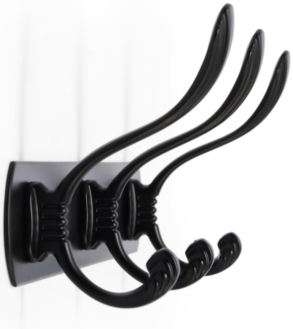 Вешалка CAPPIO CVP014, металлическая, трёхрожковая, цвет черный
