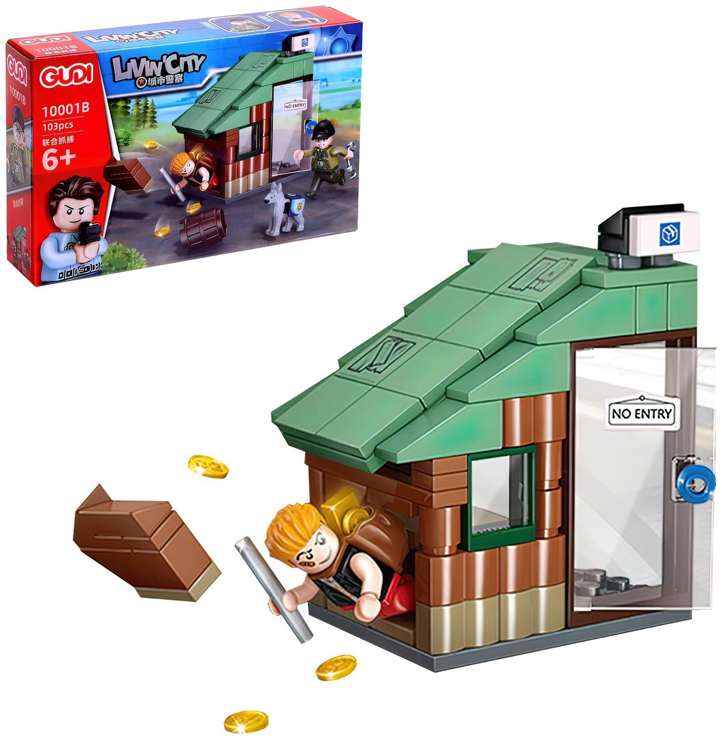 Конструктор блочный для мальчиков Полиция «Побег из здания», 103 детали