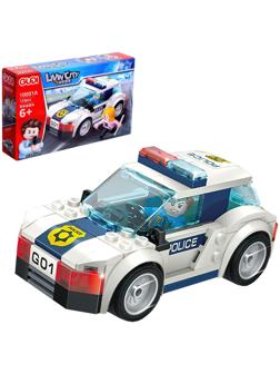 Конструктор блочный для мальчиков Полиция «Патрульная машинка», 123 детали