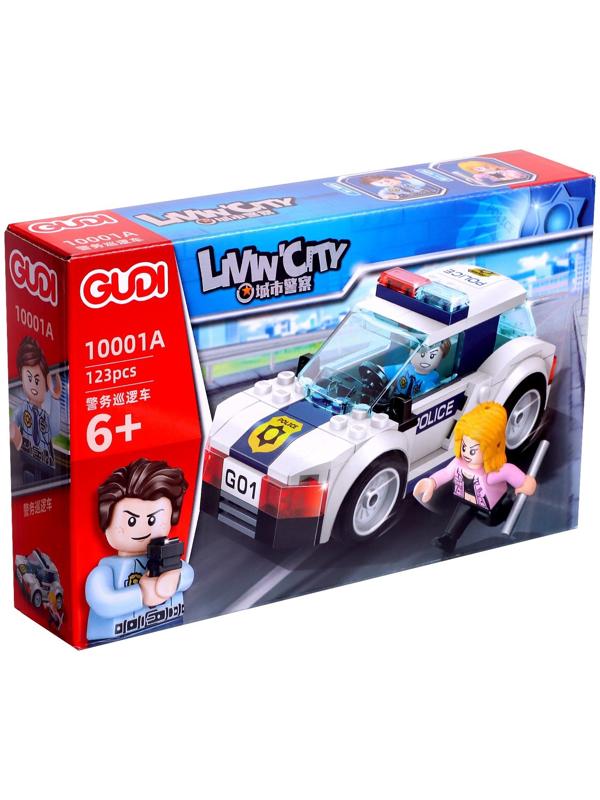 Конструктор блочный для мальчиков Полиция «Патрульная машинка», 123 детали