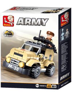 Конструктор блочный для мальчиков Армия «Боевая машина», 102 детали