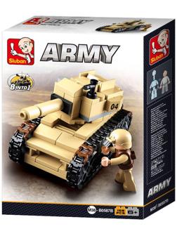 Конструктор блочный для мальчиков Армия «Танк», 158 деталей