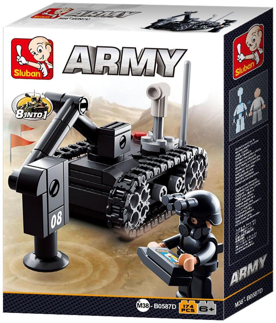 Конструктор блочный для мальчиков Армия «Сапёрная машинка», 174 детали