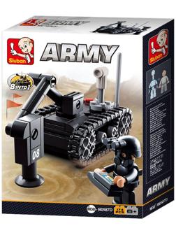 Конструктор блочный для мальчиков Армия «Сапёрная машинка», 174 детали