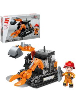 Конструктор блочный для мальчиков Строители «Экскаватор», 176 деталей
