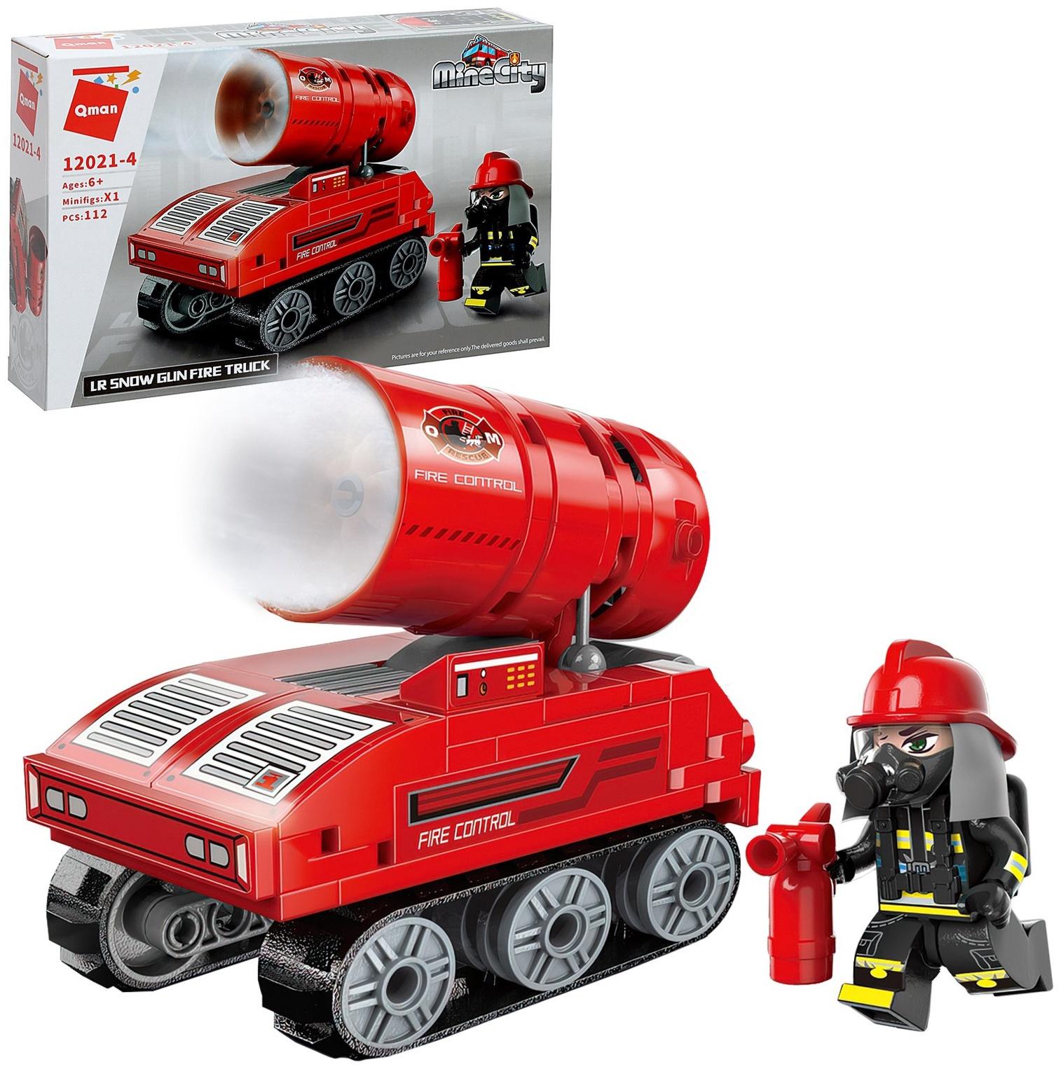 Конструктор блочный для мальчиков Огнеборцы «Пожарная машина», 112 деталей