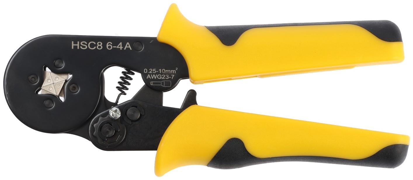 Пресс-клещи ТУНДРА, для опрессовки втулочных наконечников 0.25 - 10 мм2, 4-гран. обжим