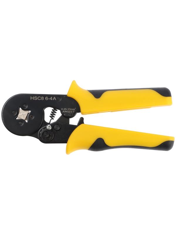 Пресс-клещи ТУНДРА, для опрессовки втулочных наконечников 0.25 - 10 мм2, 4-гран. обжим