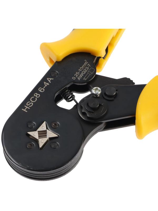 Пресс-клещи ТУНДРА, для опрессовки втулочных наконечников 0.25 - 10 мм2, 4-гран. обжим