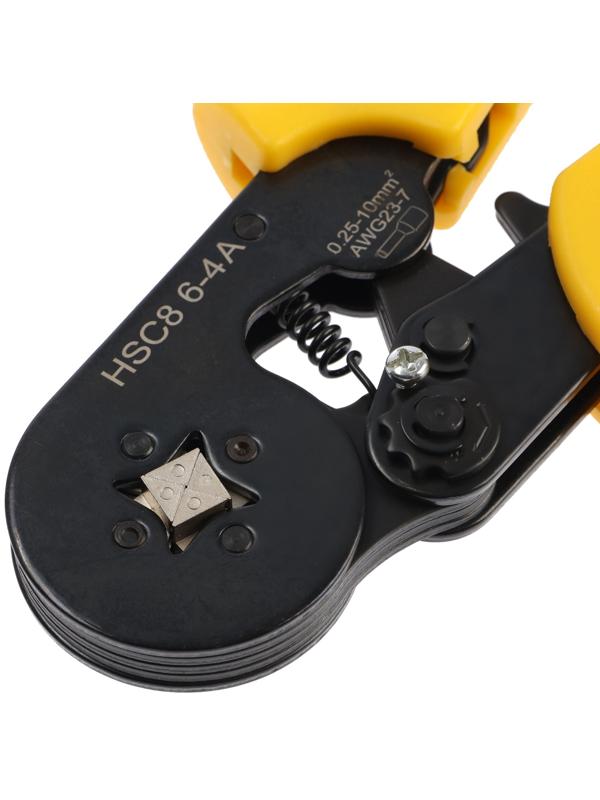 Пресс-клещи ТУНДРА, для опрессовки втулочных наконечников 0.25 - 10 мм2, 4-гран. обжим