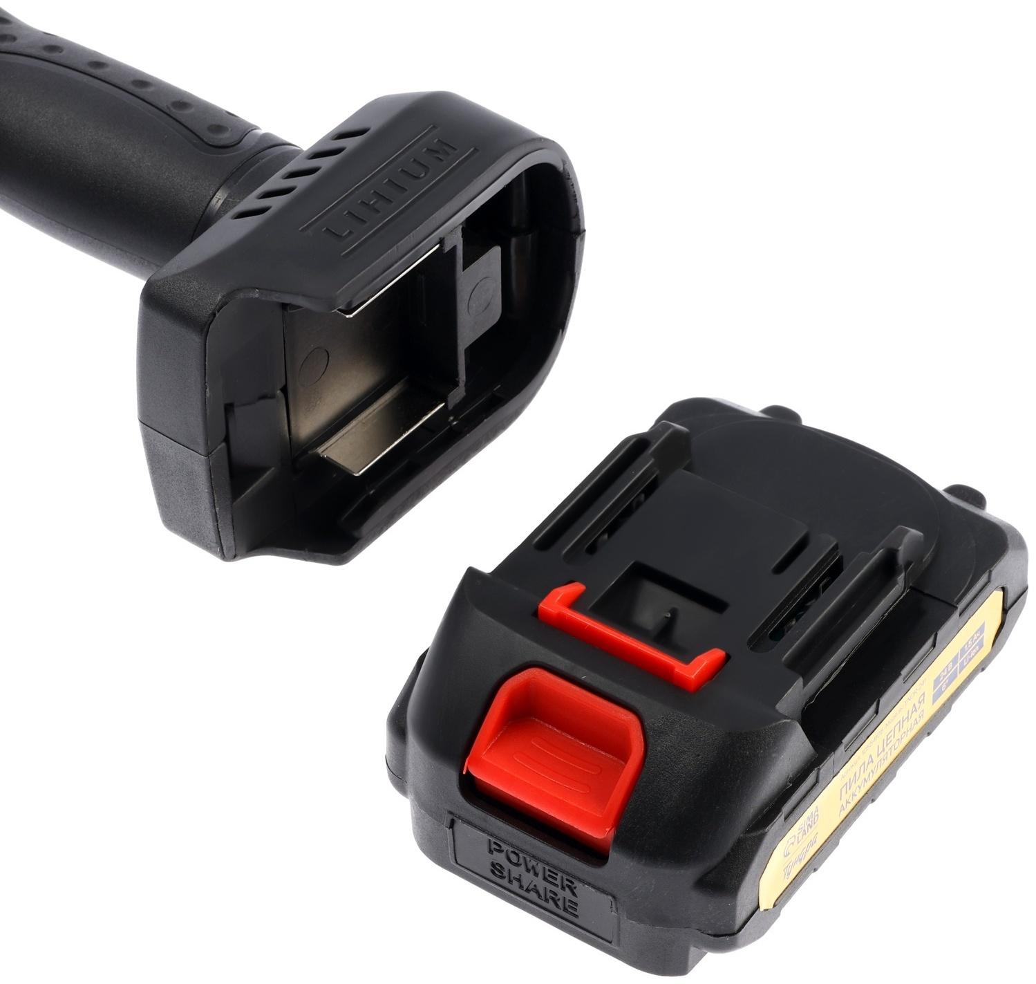 Пила цепная аккумуляторная ТУНДРА, 24 В, 1.5 Ач, Li-ion, 6