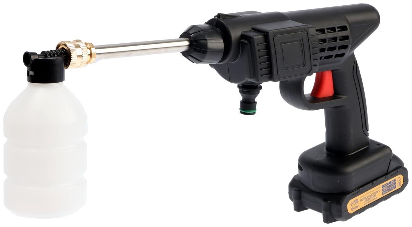 Мойка высокого давления аккумуляторная ТУНДРА, Li-ion 20 В, 2 Ач, 28 бар, шланг 3 м