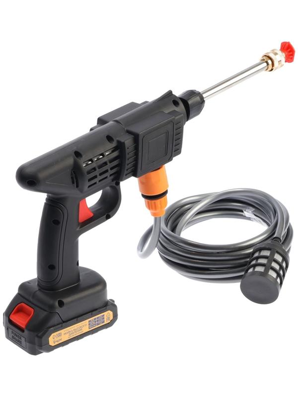 Мойка высокого давления аккумуляторная ТУНДРА, Li-ion 20 В, 2 Ач, 28 бар, шланг 3 м