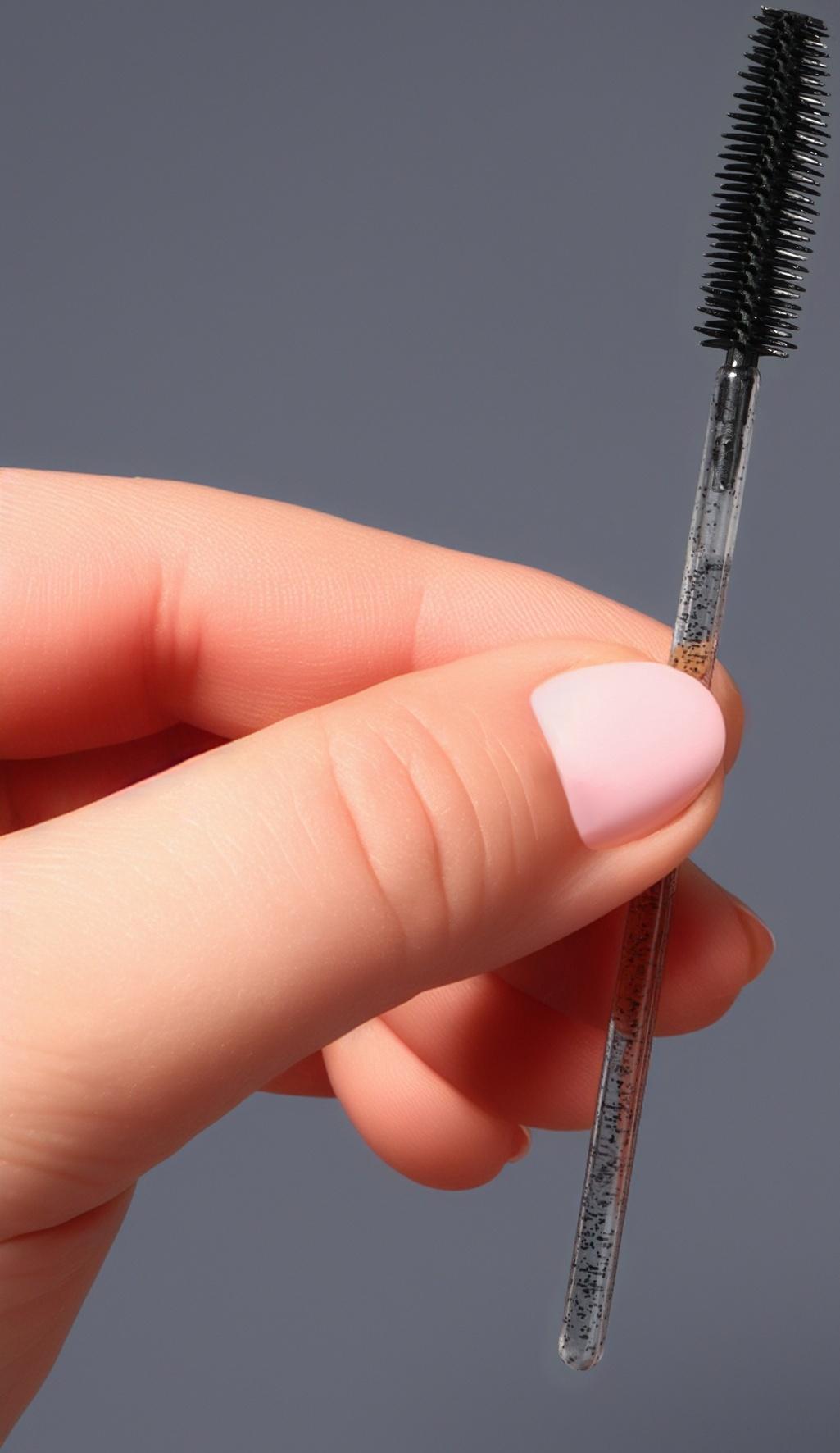 Щёточки для бровей и ресниц, силиконовые, набор - 10 шт, 10,5 см, цвет чёрный/прозрачный