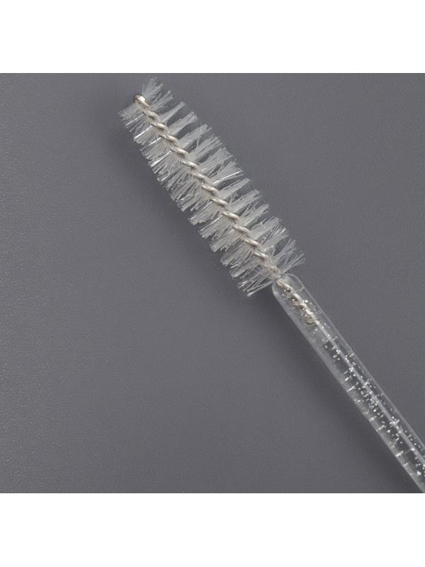 Щёточки для бровей и ресниц, набор - 50 шт, 10 см, цвет белый/прозрачный