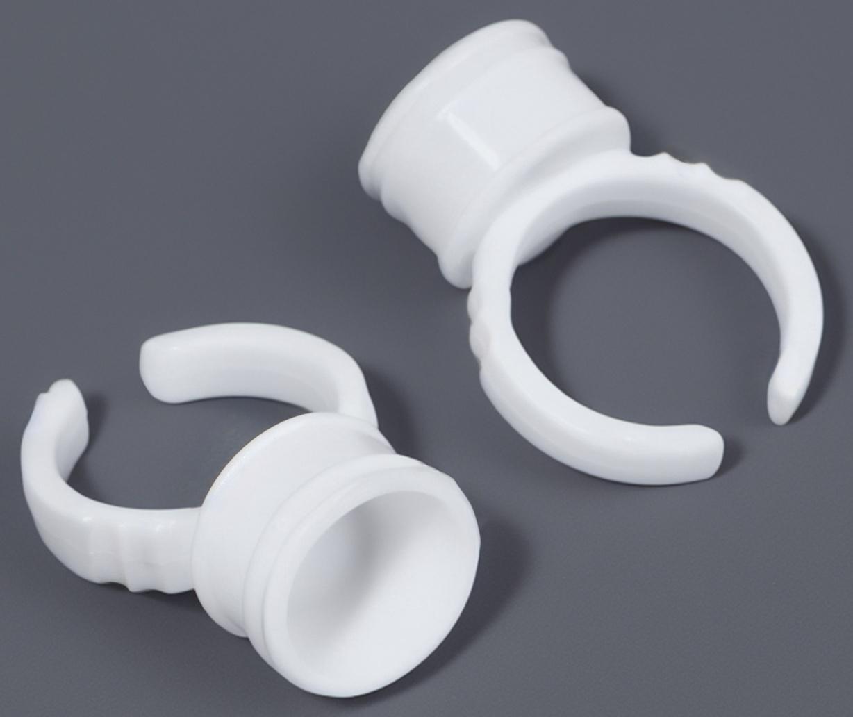 Кольца - лунки под клей для наращивания ресниц, набор - 50 шт, цвет белый