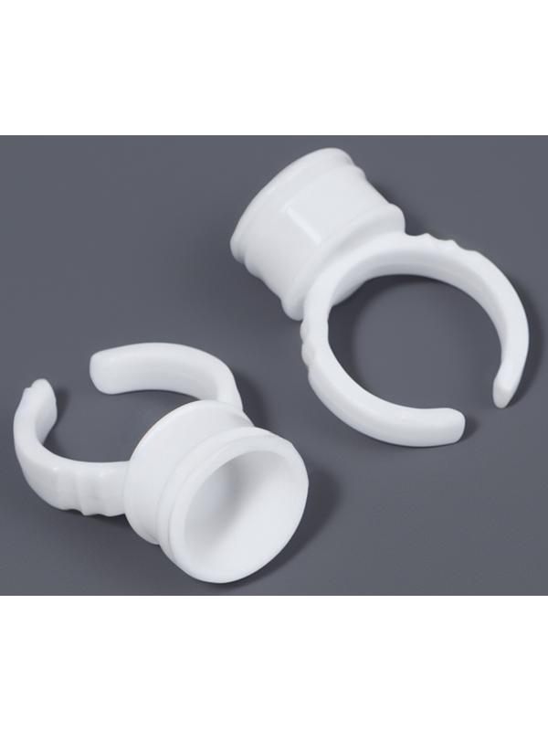 Кольца - лунки под клей для наращивания ресниц, набор - 50 шт, цвет белый