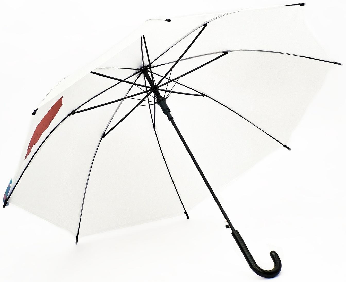 Зонт - трость детский «Медведь», полуавтоматический, 8 спиц, R=47/54 см, D = 94 см, белый