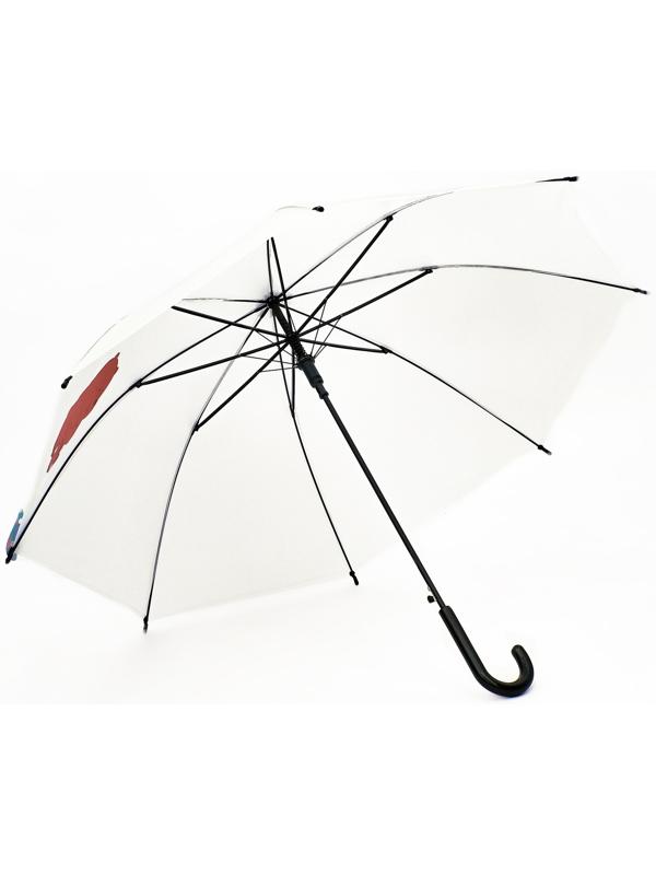 Зонт - трость детский «Медведь», полуавтоматический, 8 спиц, R=47/54 см, D = 94 см, белый