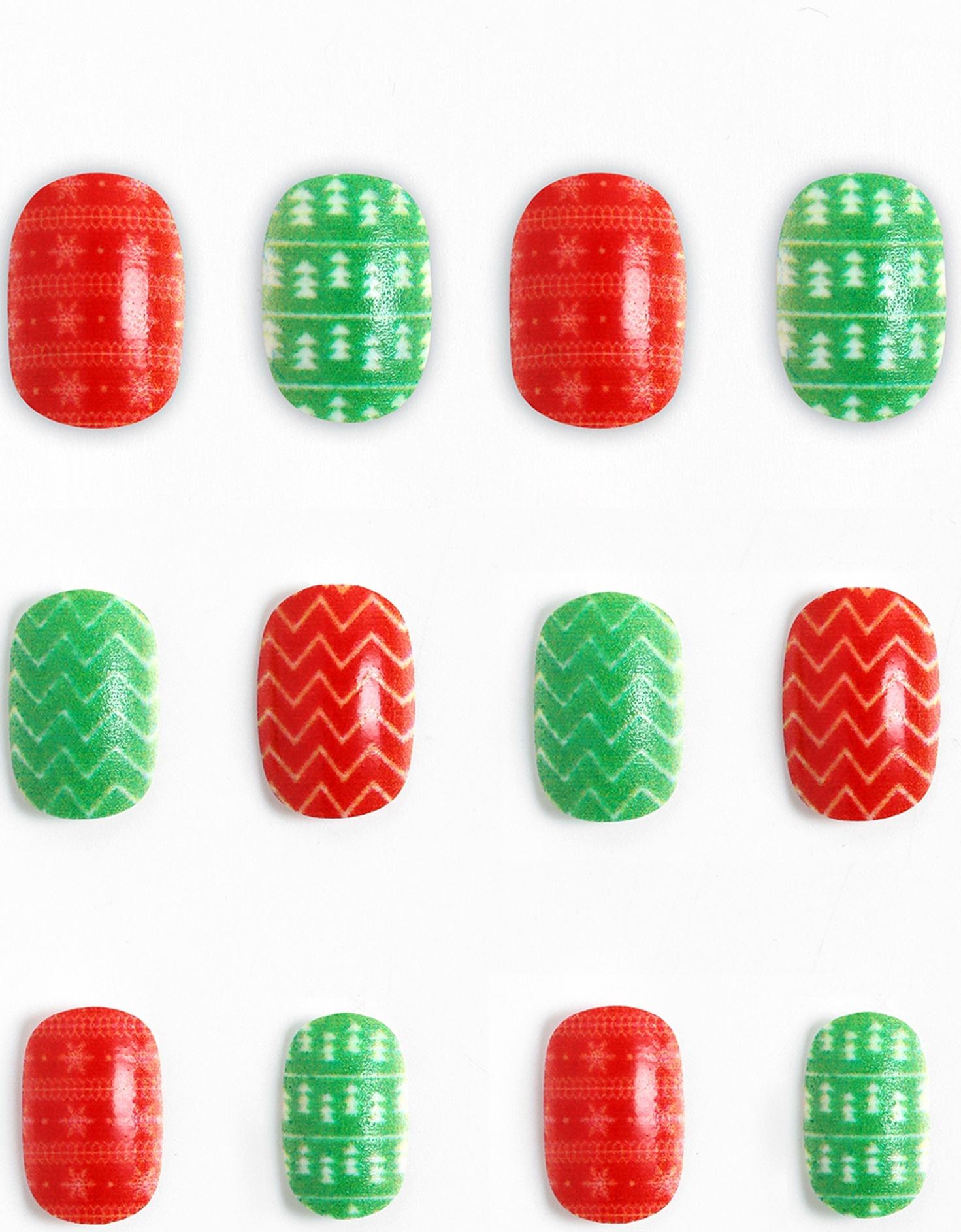 Детские накладные ногти на новый год «Морозная вьюга», 12 шт