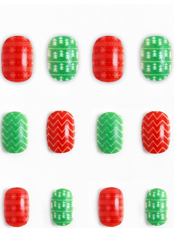 Детские накладные ногти на новый год «Морозная вьюга», 12 шт