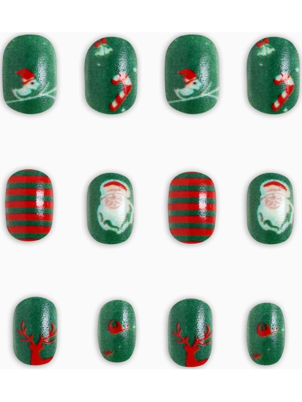 Детские накладные ногти на новый год «Новогодний хит», 12 шт