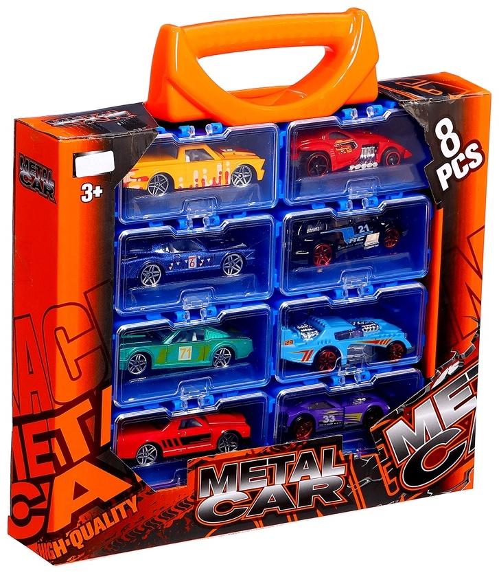 Набор металлических машин Hot Cars, в кейсе, 8 шт.
