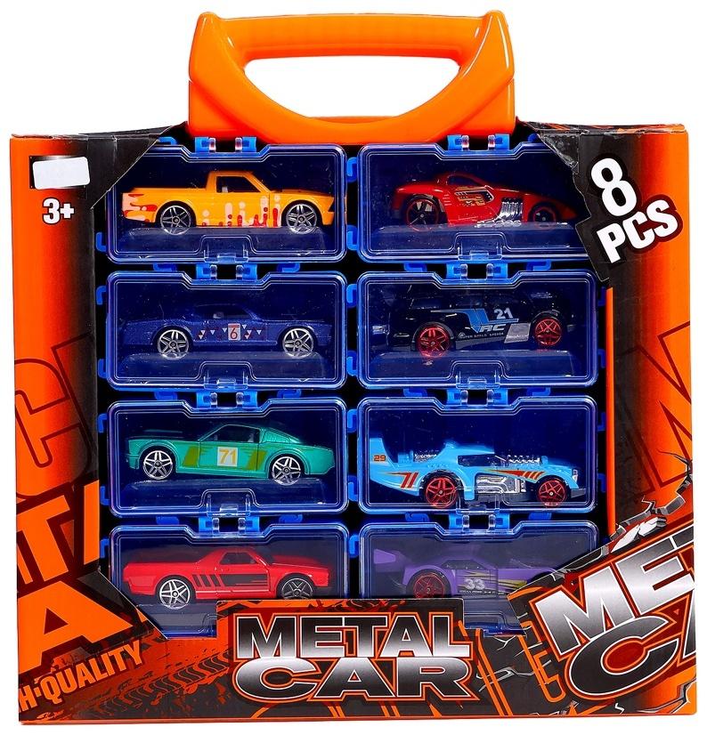 Набор металлических машин Hot Cars, в кейсе, 8 шт.