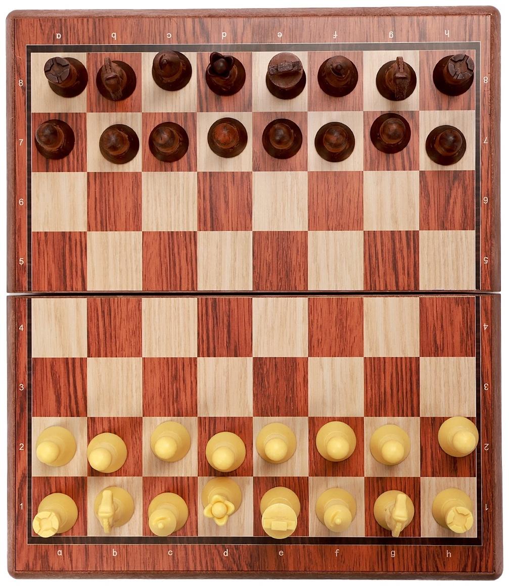 Шахматы 25 х 22 см, король h-4.8 см, пешка h-2.7 см