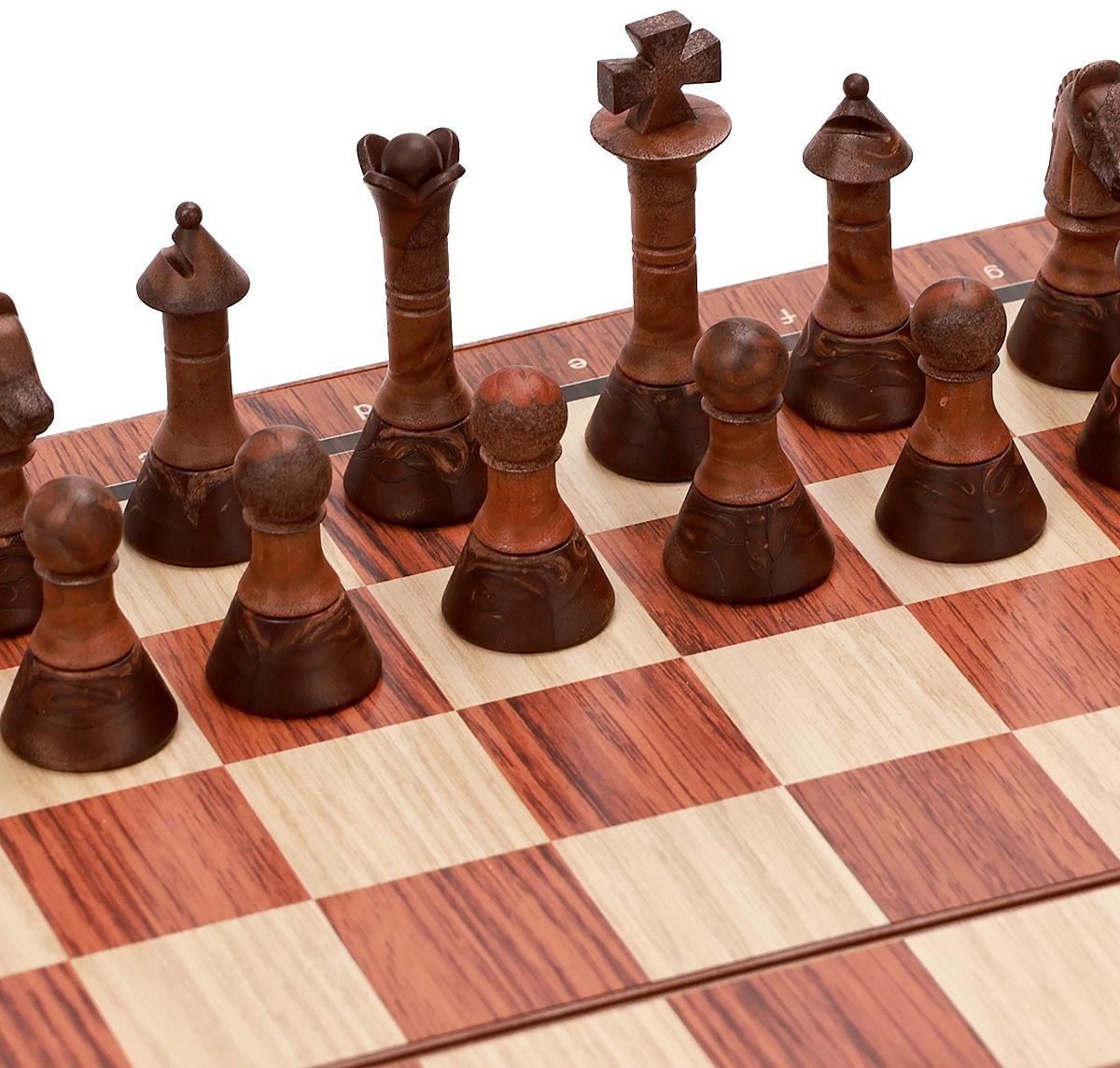 Шахматы 25 х 22 см, король h-4.8 см, пешка h-2.7 см