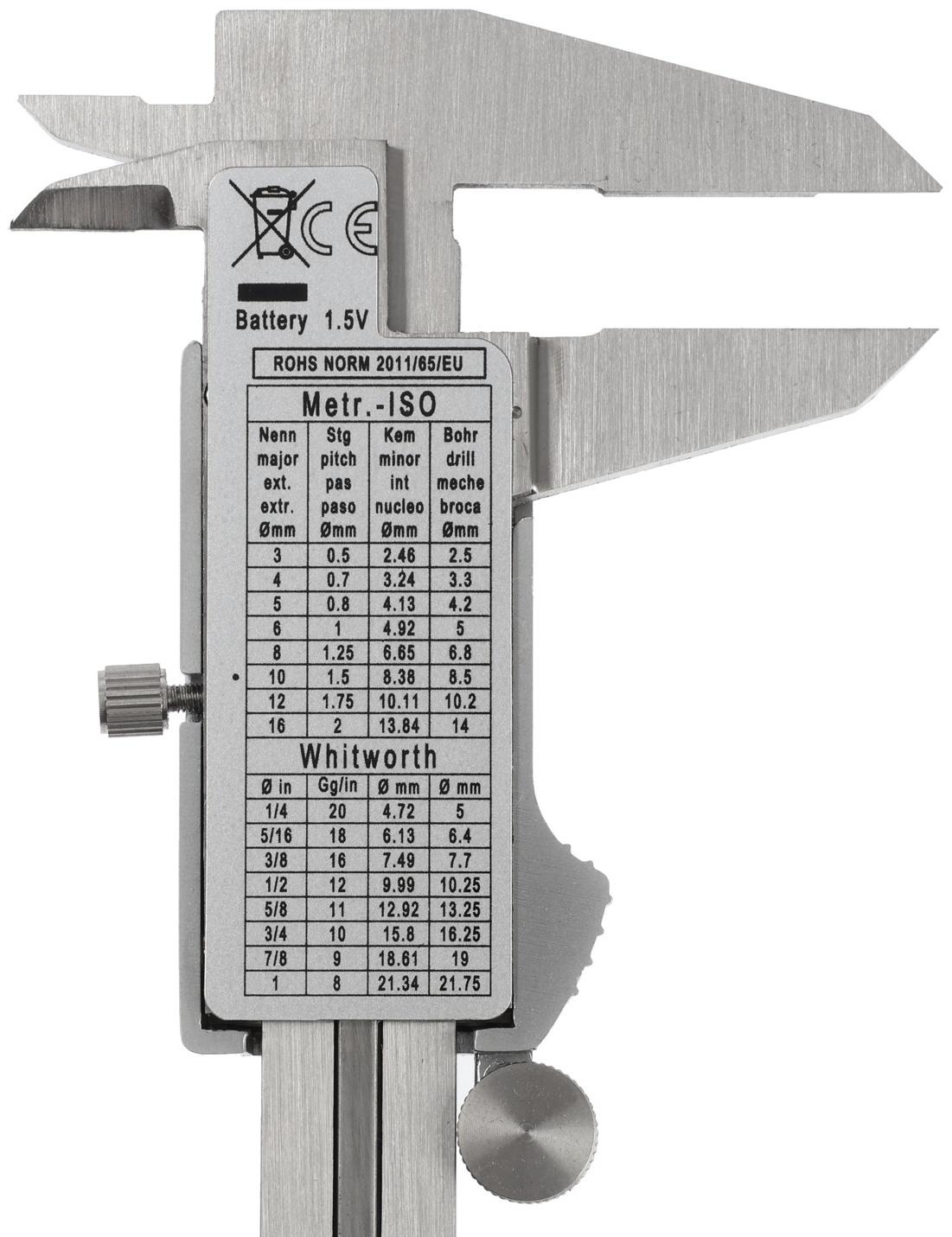 Штангенциркуль электронный ТУНДРА ПРОФИ, металлический, с глубиномером, 150 мм
