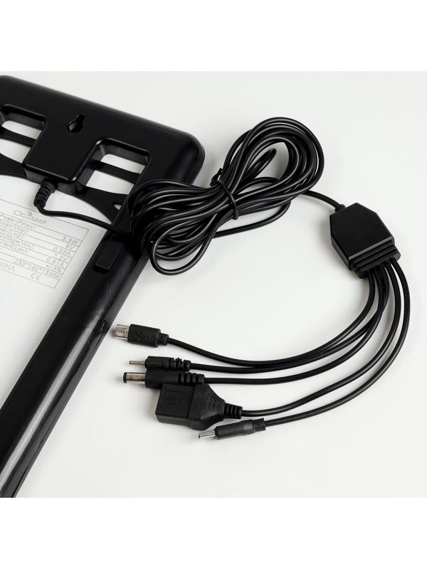 Солнечная панель для зарядки телефона и фонаря 3.3 Вт, 23 х 13.9 х 2 см, кабель 2.75 м