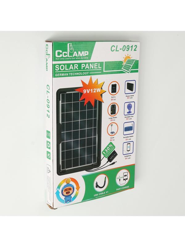 Солнечная панель для зарядки телефона и фонаря 12 Вт, 34.7 х 22.5 х 2 см