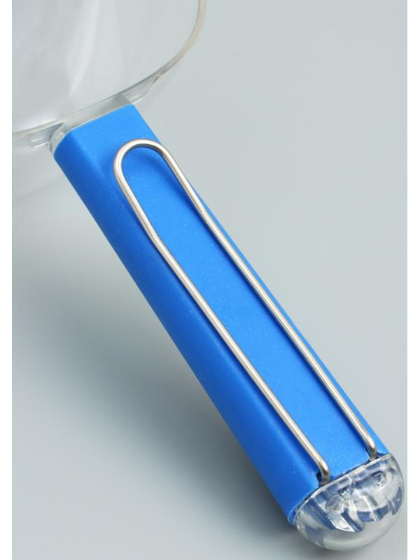 Совок для корма с мерной шкалой и прищепкой, 19 х 9,5 х 7 см, серо-синий