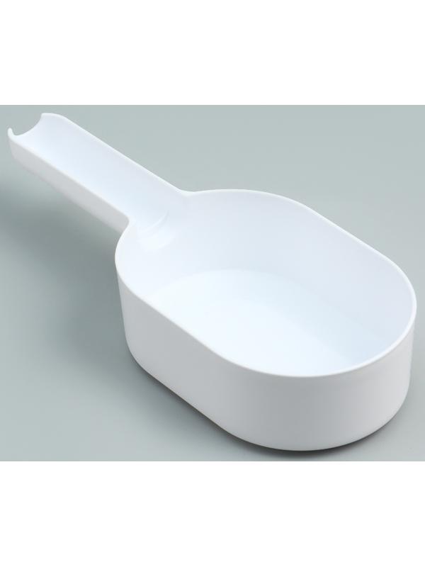 Совок для уборки за кошкой с подставкой, 22 х 7 х 6 см, бело-оранжевый