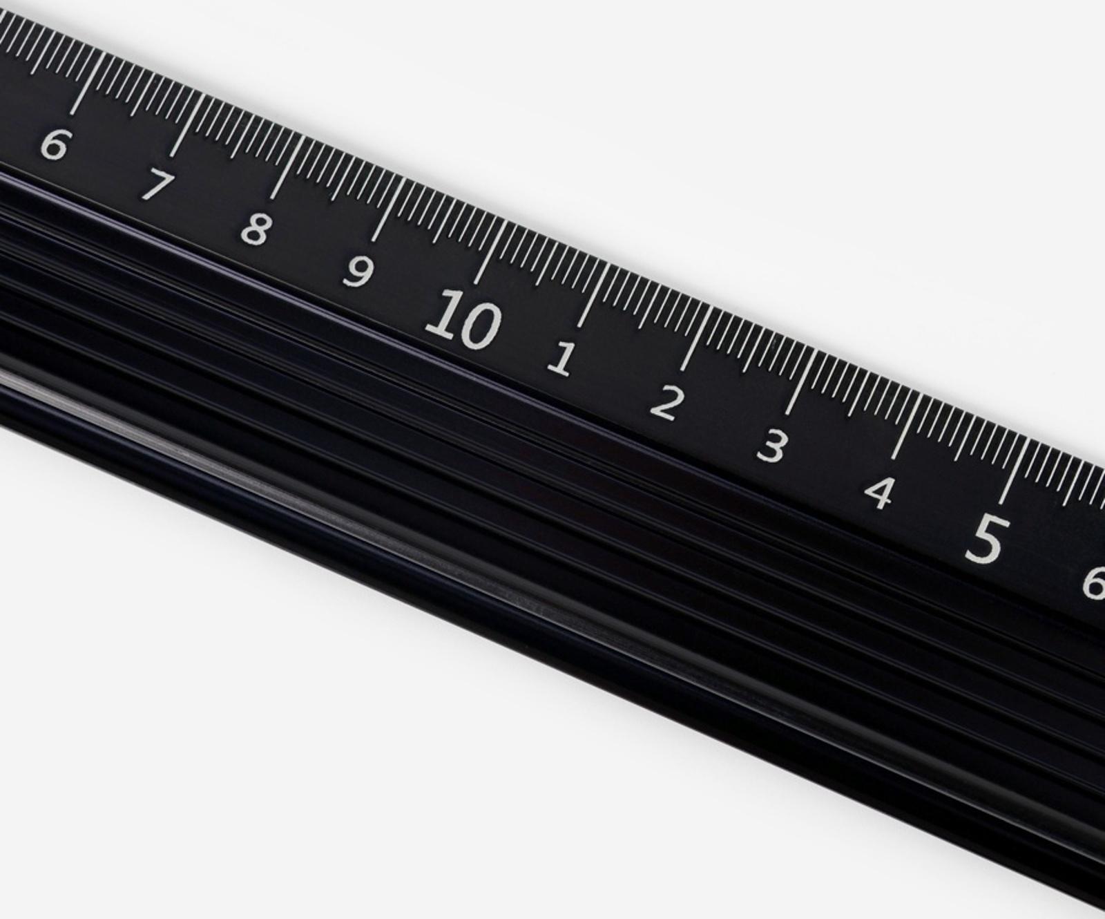 Линейка для кожи, противоскользящая, с упором, металлическая, 20 см, толщина 34 мм