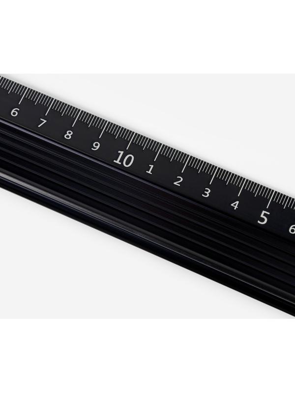 Линейка для кожи, противоскользящая, с упором, металлическая, 20 см, толщина 34 мм