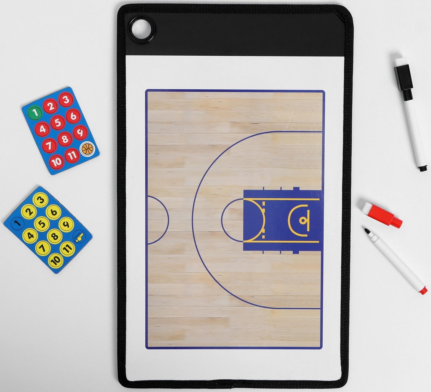 Тактическая двусторонняя магнитная доска для баскетбола, 38 х 23 см