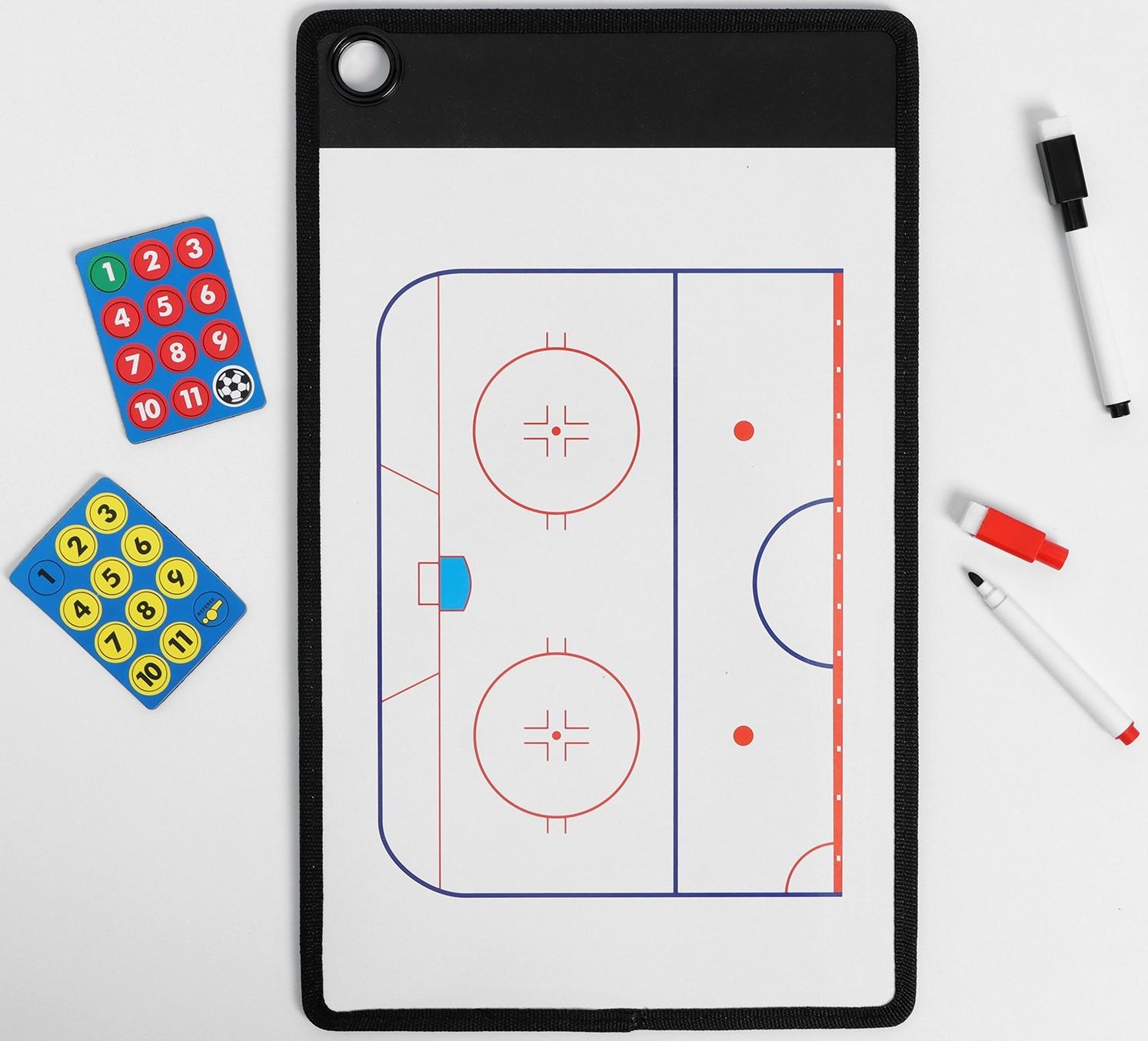 Тактическая двусторонняя магнитная доска для хоккея, 38 х 23 см