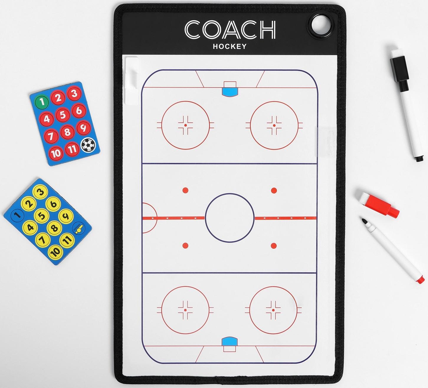 Тактическая двусторонняя магнитная доска для хоккея, 38 х 23 см