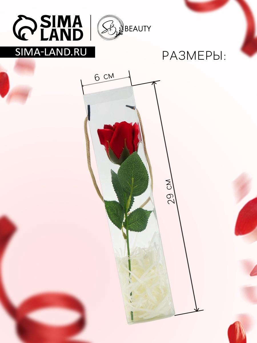 Мыльная роза красная в коробке