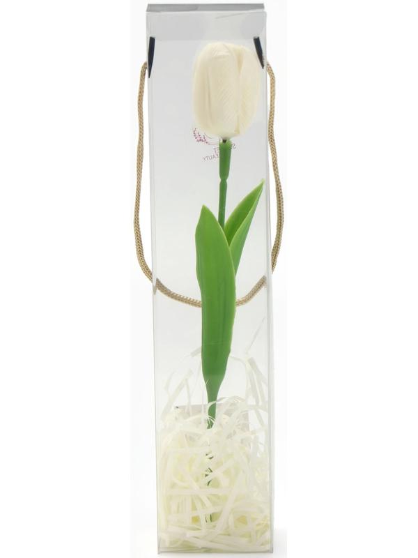 Мыльный белый тюльпан в коробке