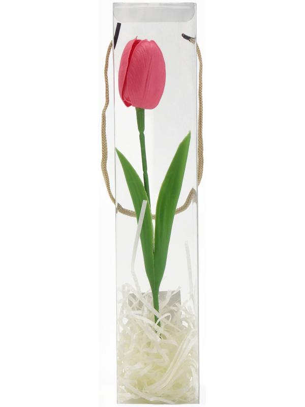 Мыльный розовый тюльпан в коробке