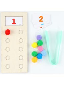 Развивающий набор «Счёт от 1 до 10», с бомбошками 9×21 см